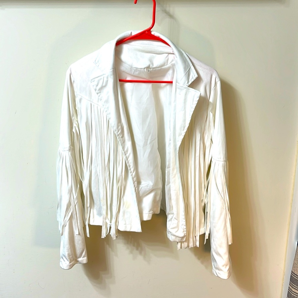 White fringe jacket